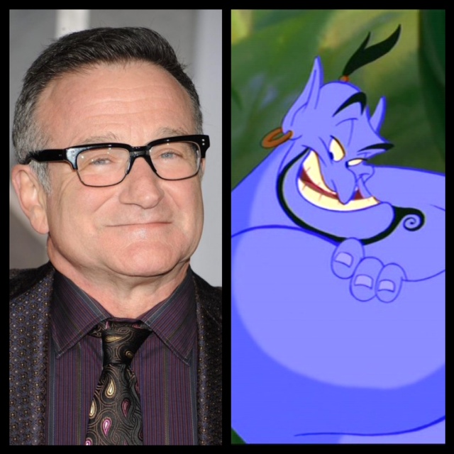 Robin Williams (1951-2014) and his Disney animation alter-ego, The Genie